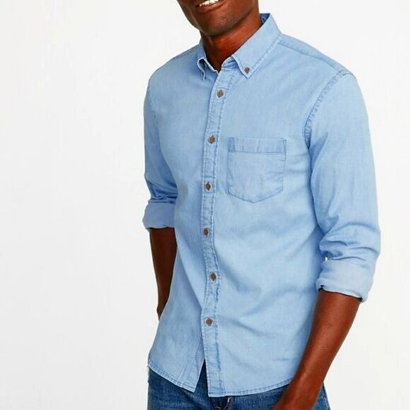 Old navy SLIM xl tall button down long sleeve chambray shirt - Picture 1 of 9